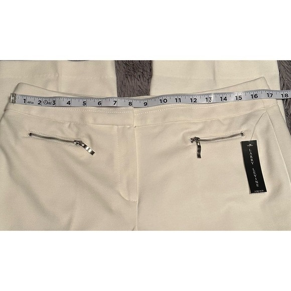 Larry Levine White Career/Dress Stretch Dress Pants Sz 12 - Picture 7 of 11